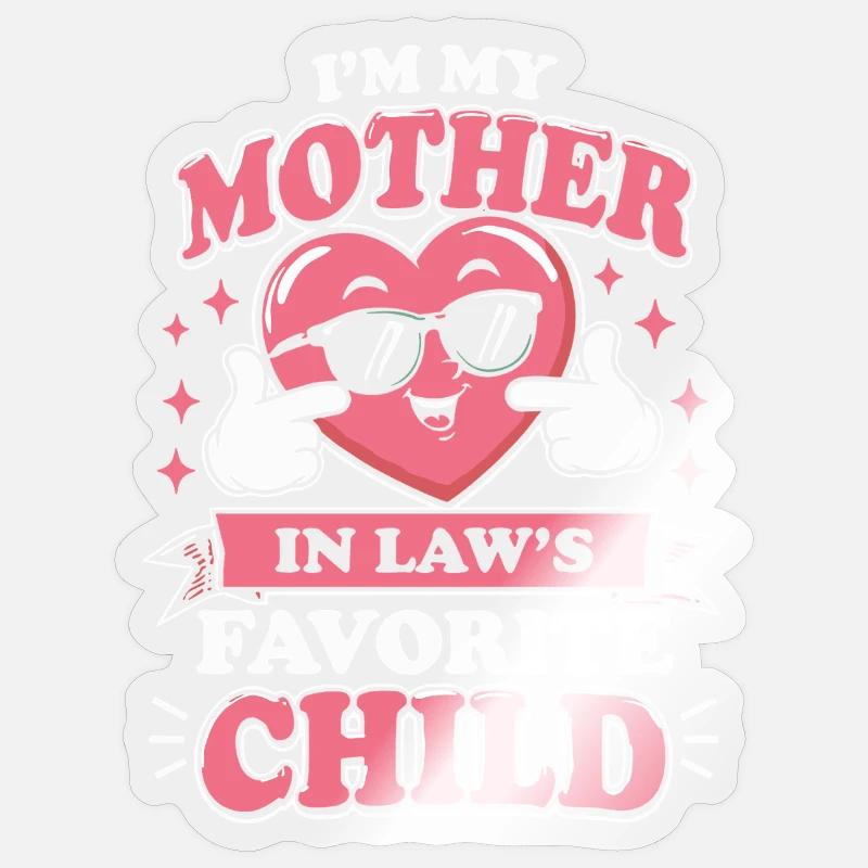 Cœur d’enfant préféré de belle-mère - Sticker taille S (10 x 10 cm) - brillant transparent
