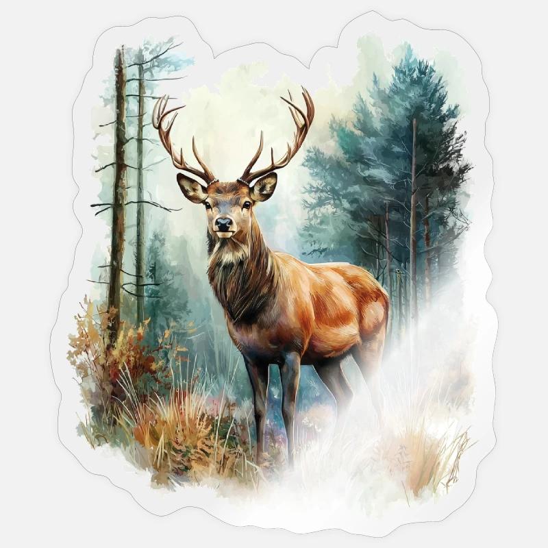 Deer Roe Deer - Sticker size S (10 x 10 cm) - transparent glossy