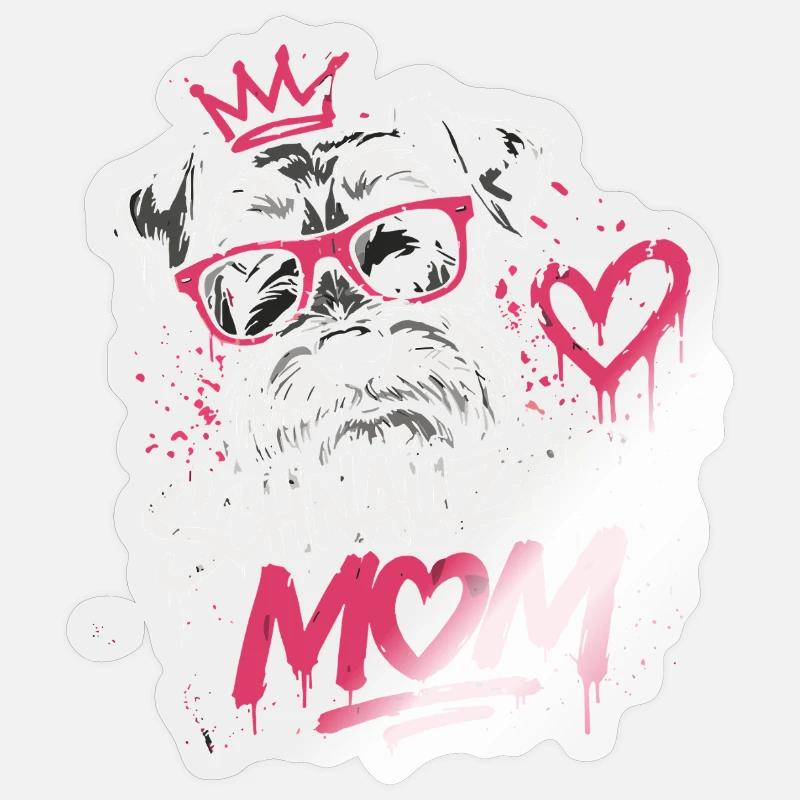 Graffiti du roi schnauzer - Sticker taille S (10 x 10 cm) - brillant transparent
