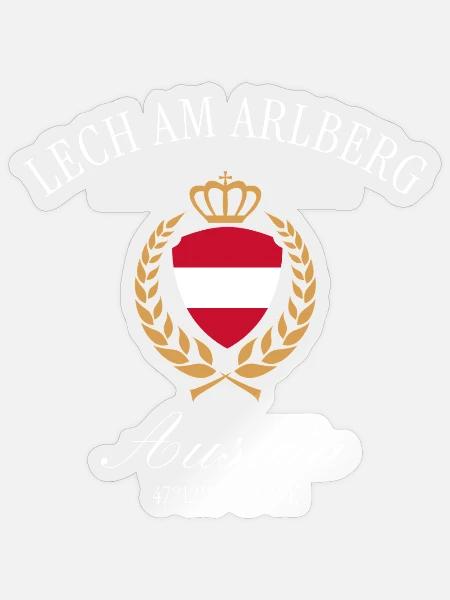 Lech am Arlberg Österreich – Reise Souvenir - Sticker Größe S (10 x 10 cm) - Transparent glänzend