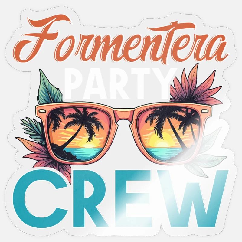Équipe de Formentera - Sticker taille S (10 x 10 cm) - brillant transparent