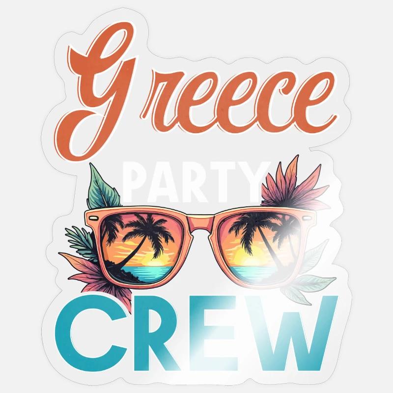 Greece Crew - Sticker size S (10 x 10 cm) - transparent glossy