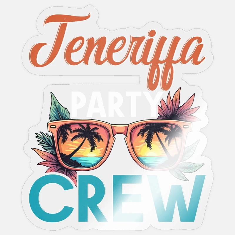 Teneriffa Crew - Sticker Größe S (10 x 10 cm) - Transparent glänzend