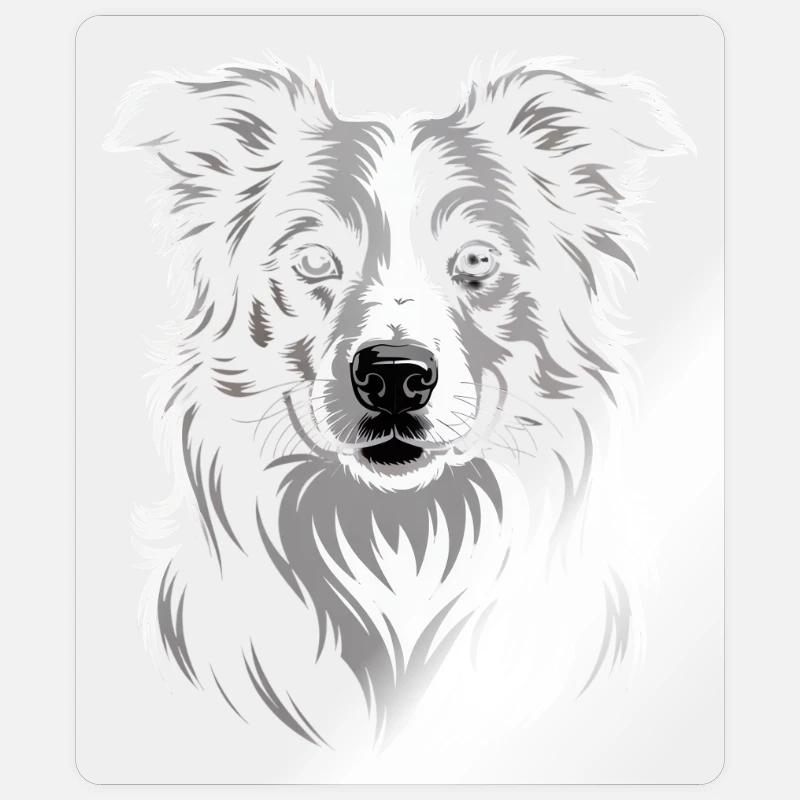 Border Collie - Sticker size S (10 x 10 cm) - transparent glossy