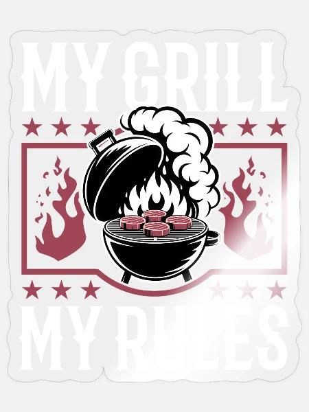 BBQ Grilling Meat Smoking Barbecue - Sticker Größe S (10 x 10 cm) - Transparent glänzend