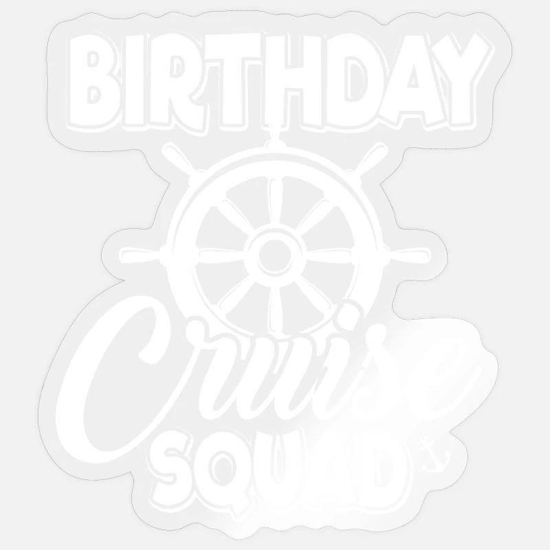 Équipe de croisière d’anniversaire - Sticker taille S (10 x 10 cm) - brillant transparent