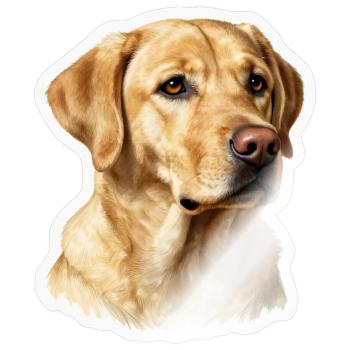 portrait golden retriever - Sticker size S (10 x 10 cm) - transparent glossy - Front