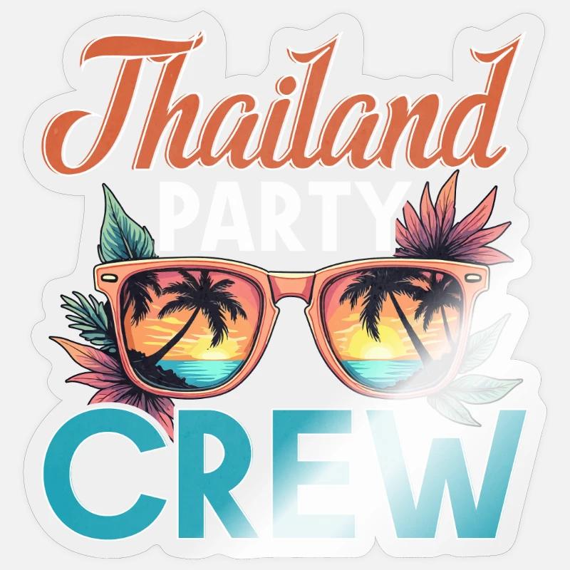 Équipage thaïlandais - Sticker taille S (10 x 10 cm) - brillant transparent