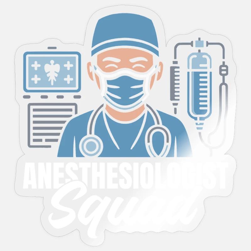 Anesthesiologist Squad Anesthesia - Sticker Größe S (10 x 10 cm) - Transparent glänzend