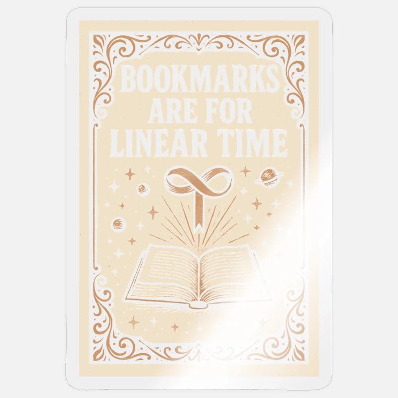 Linear Time Bookmarks | Sci-Fi Book - Sticker size S (10 x 10 cm) - transparent glossy