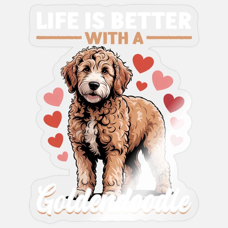Goldendoodle Dog Breed - Sticker Größe S (10 x 10 cm) - Transparent glänzend