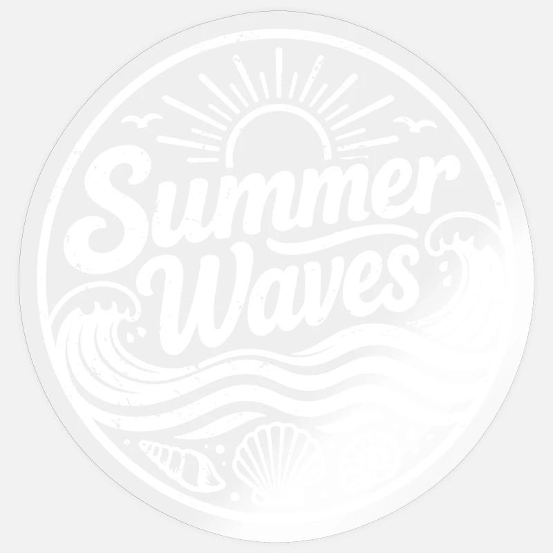 summer waves - Sticker Größe S (10 x 10 cm) - Transparent glänzend