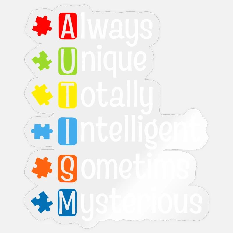 Autism Puzzle Pride: Einzigartige Köpfe - Sticker Größe S (10 x 10 cm) - Transparent glänzend