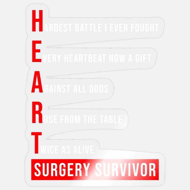 I Survived Open Heart Surgery - Sticker size S (10 x 10 cm) - transparent glossy