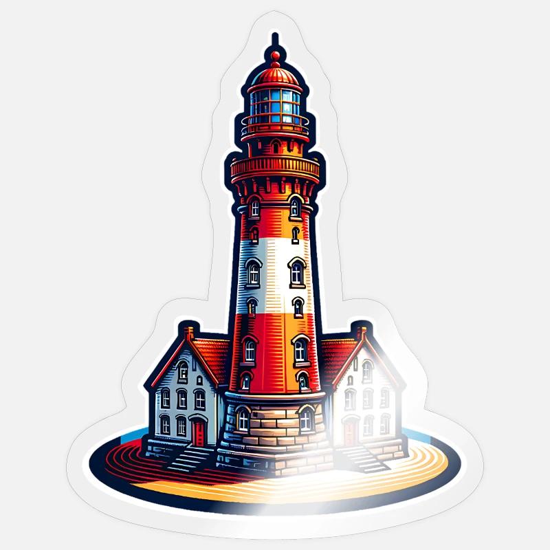 phare - Sticker taille S (10 x 10 cm) - brillant transparent