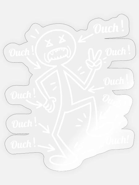 Humor Santé – J'ai pain tout ouch - Sticker Größe S (10 x 10 cm) - Transparent glänzend