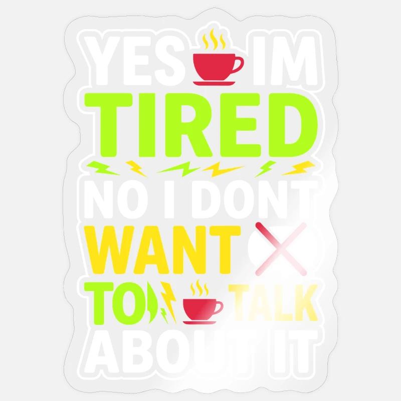 Nachtschicht-krankenschwester, Müde - Sticker Größe S (10 x 10 cm) - Transparent glänzend