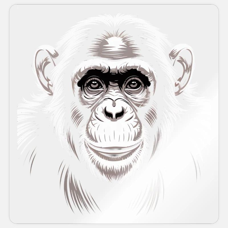 Monkey Chimpanzee - Sticker size S (10 x 10 cm) - transparent glossy