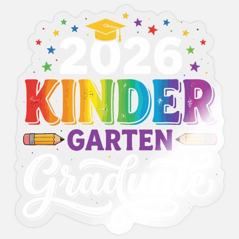 2026 Kindergarten-Absolvent Rainbow - Sticker Größe S (10 x 10 cm) - Transparent glänzend
