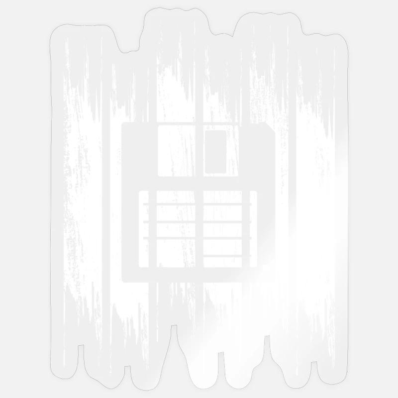 Dessin sur disquette - Sticker taille S (10 x 10 cm) - brillant transparent