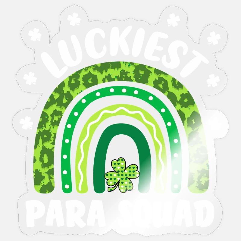 Équipe para-parachute la plus chanceuse - Sticker taille S (10 x 10 cm) - brillant transparent