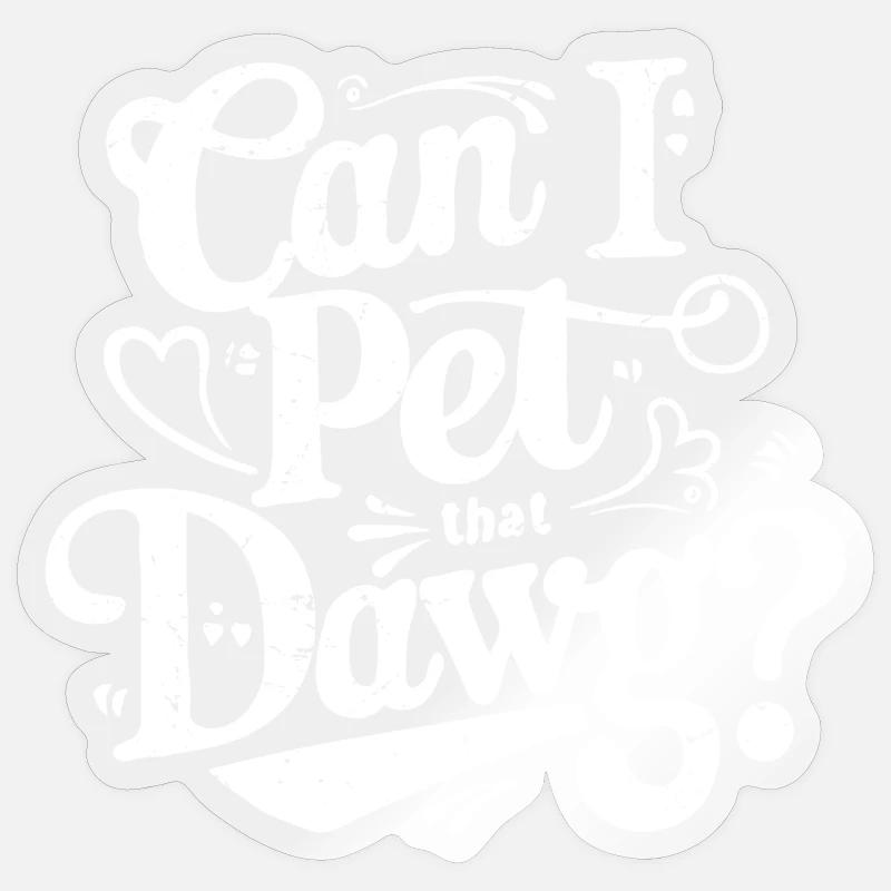 Je peux caresser ce mec - Sticker taille S (10 x 10 cm) - brillant transparent