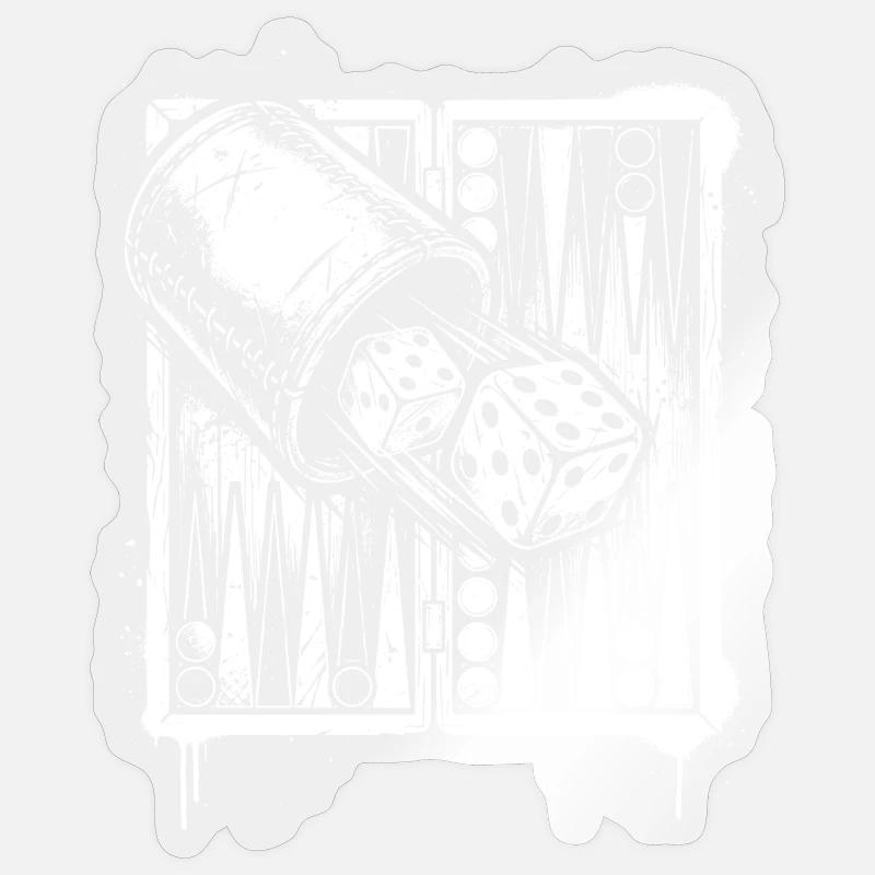 Backgammon | Brettspiel | Geschenk - Sticker Größe S (10 x 10 cm) - Transparent glänzend
