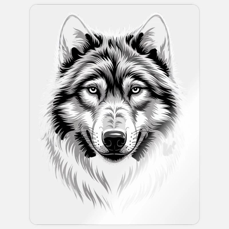 Wolf - Sticker size S (10 x 10 cm) - transparent glossy