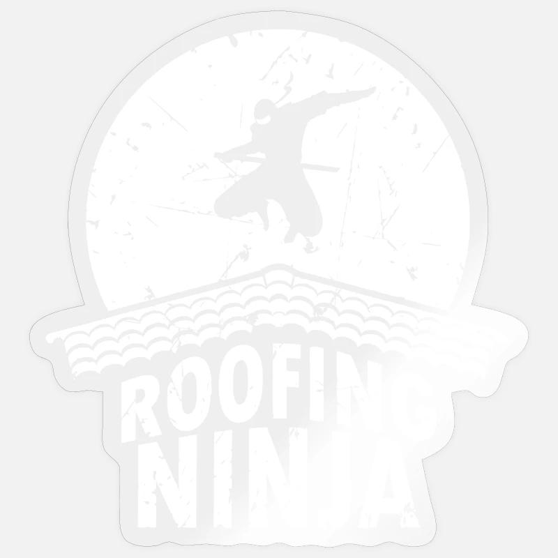 Dach-Ninja-Emblem - Sticker Größe S (10 x 10 cm) - Transparent glänzend