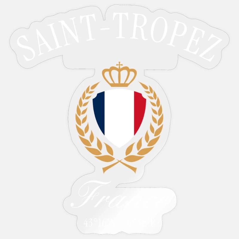 Saint-Tropez Frankreich Wappen Krone – Reise - Sticker Größe S (10 x 10 cm) - Transparent glänzend