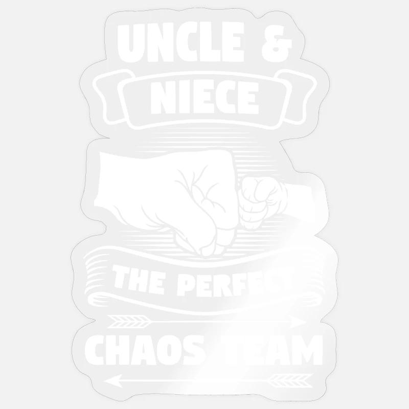 Uncle Niece Chaos Team - Sticker size S (10 x 10 cm) - transparent glossy