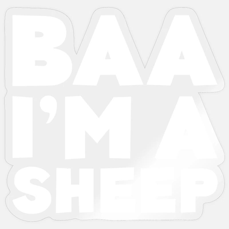 Bold BAA I'm A Sheep - Sticker size S (10 x 10 cm) - transparent glossy