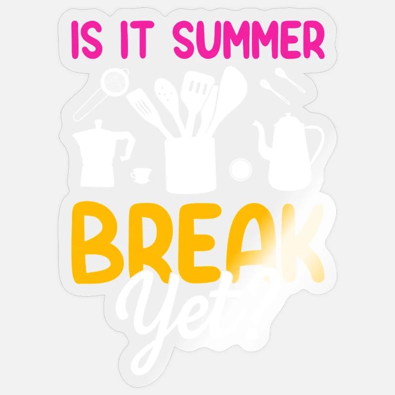 Sommerpause Bereits? Küchenmotiv - Sticker Größe S (10 x 10 cm) - Transparent glänzend