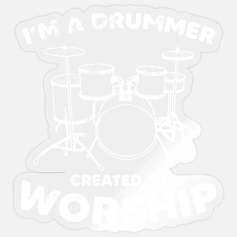 Drummer Worship Graphic Tee - Sticker size S (10 x 10 cm) - transparent glossy