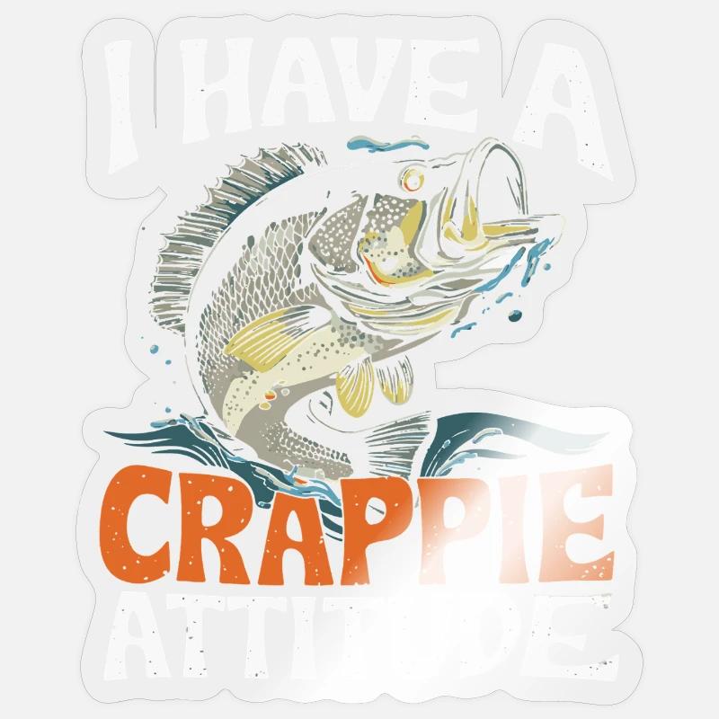 Crappie Attitude Fish Design - Sticker size S (10 x 10 cm) - transparent glossy