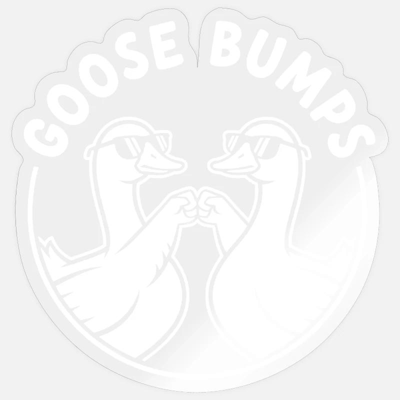 Goose Bumps Duck Duo - Sticker size S (10 x 10 cm) - transparent glossy