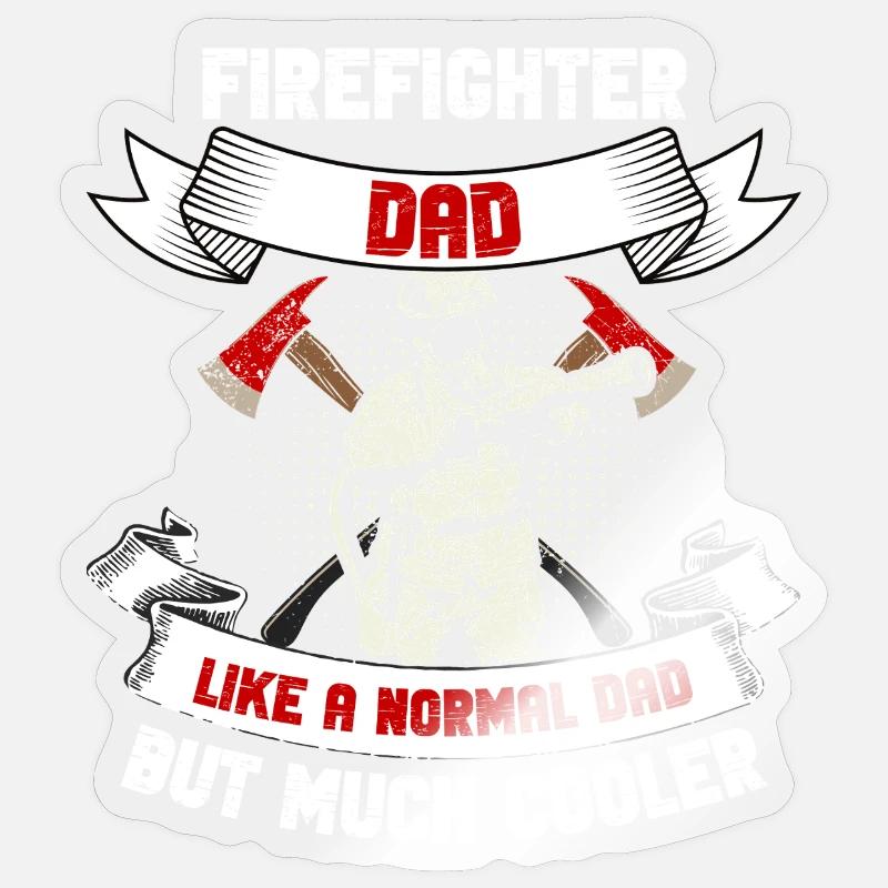 Cool Firefighter Dad - Sticker size S (10 x 10 cm) - transparent glossy