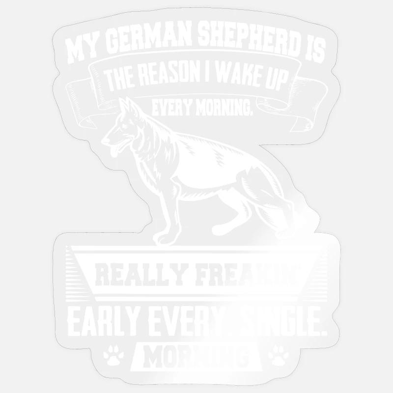 Frühmorgens Hunde-Meme-Tee - Sticker Größe S (10 x 10 cm) - Transparent glänzend
