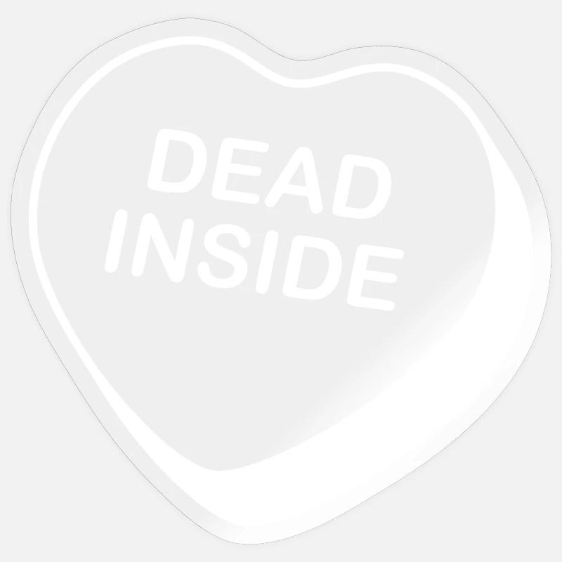 Dead Inside Heart Design - Sticker size S (10 x 10 cm) - transparent glossy