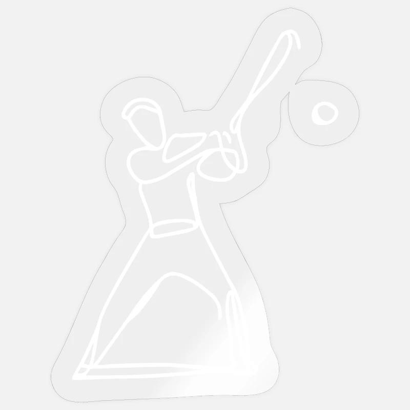 Baseball Player Sketch - Sticker size S (10 x 10 cm) - transparent glossy