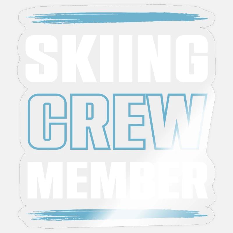 Équipe de ski - Sticker taille S (10 x 10 cm) - brillant transparent