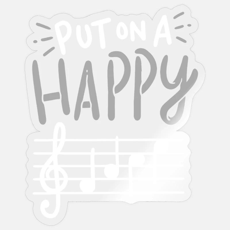 Mets un air joyeux - Sticker taille S (10 x 10 cm) - brillant transparent