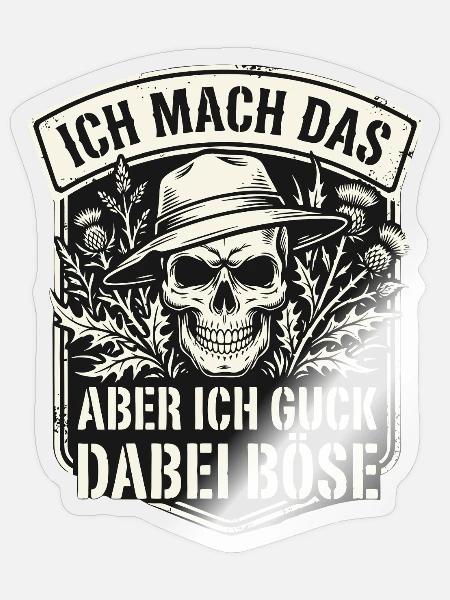 Totenkopf Böser Blick - Sticker Größe S (10 x 10 cm) - Transparent glänzend