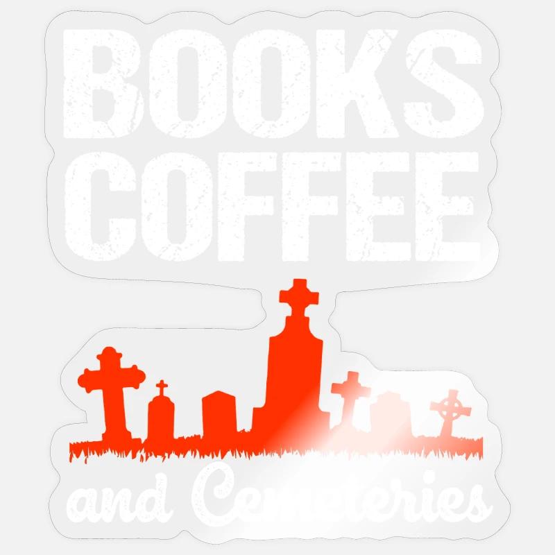 Café funéraire - Sticker taille S (10 x 10 cm) - brillant transparent
