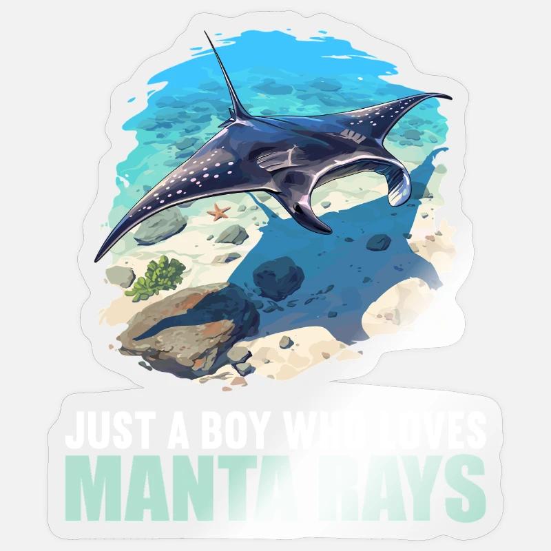 Rochen Mantarochen - Sticker Größe S (10 x 10 cm) - Transparent glänzend