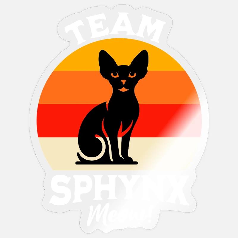 Team Sphynx Cat - Sticker size S (10 x 10 cm) - transparent glossy