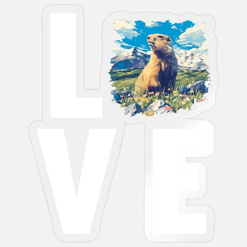 Murmeltiere Murmeltier - Sticker Größe S (10 x 10 cm) - Transparent glänzend