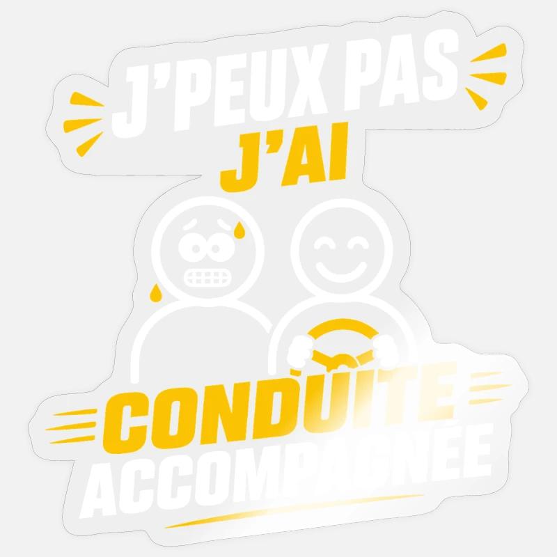 Conduite Accompagnée - Sticker taille S (10 x 10 cm) - brillant transparent