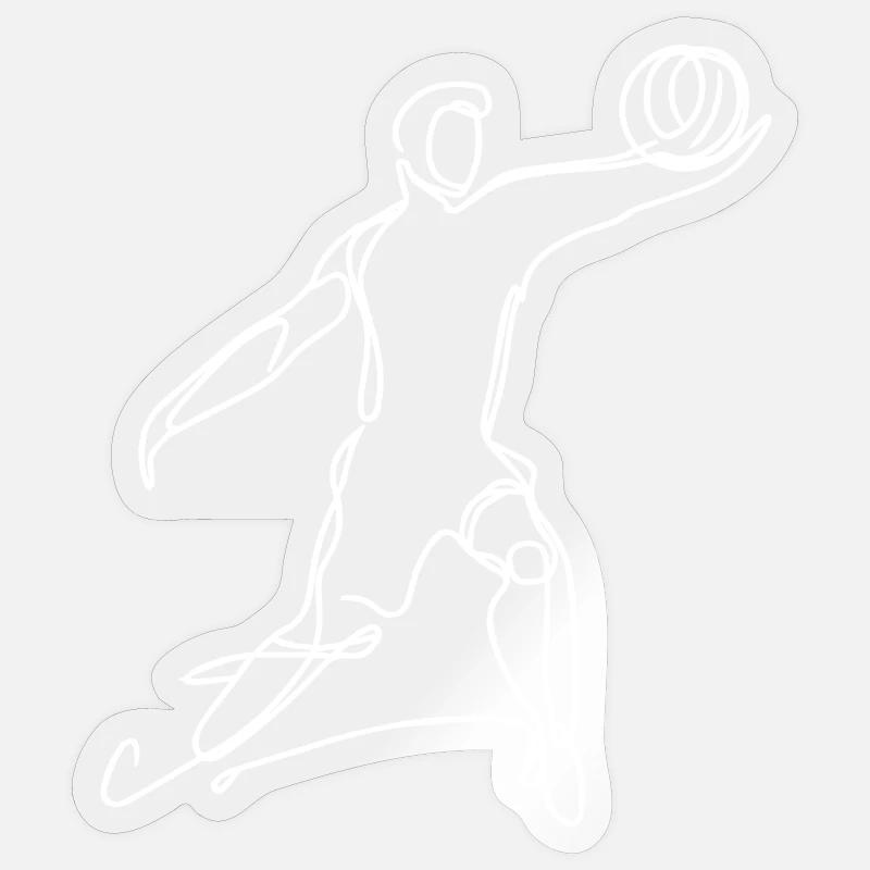 Volleyball Player Sketch - Sticker size S (10 x 10 cm) - transparent glossy