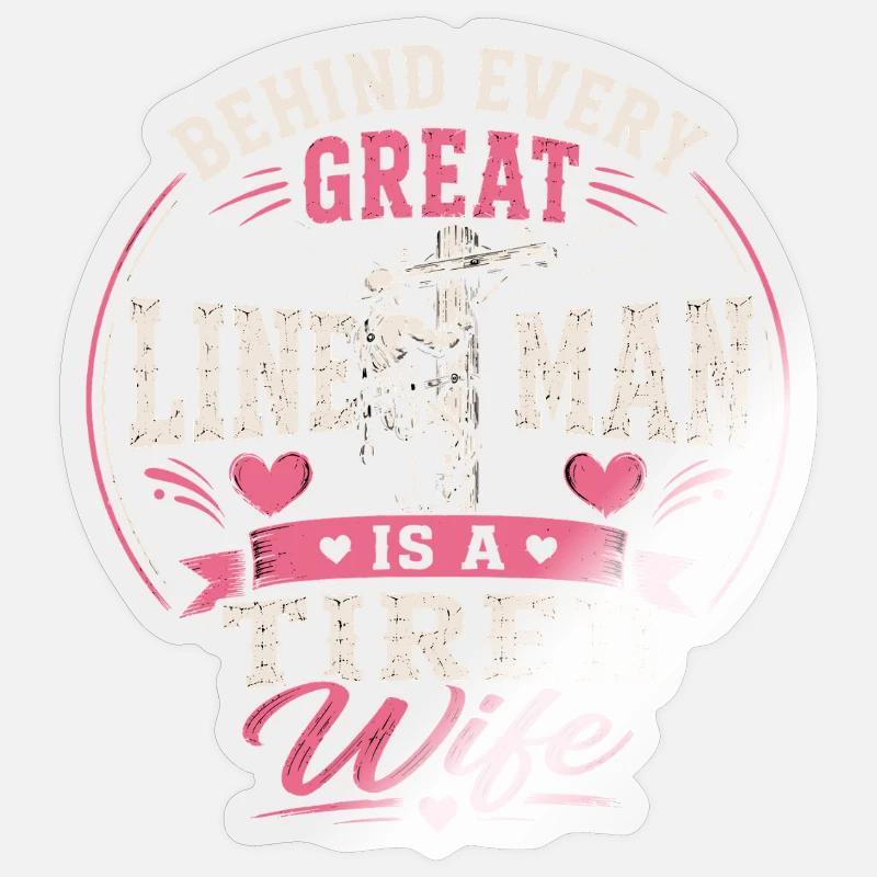 Lineman Love Cable Electricity Technology - Sticker size S (10 x 10 cm) - transparent glossy